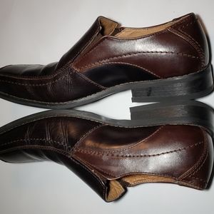 Joseph Abboud mens, Genuine leather two Tone Brown And Black Dress Shoe.